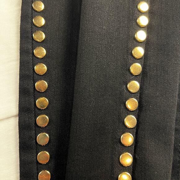 L'Agence Margot Skinny High Rise Gold Studded Stretch Jeans Noir Black Size 26 - Picture 10 of 12